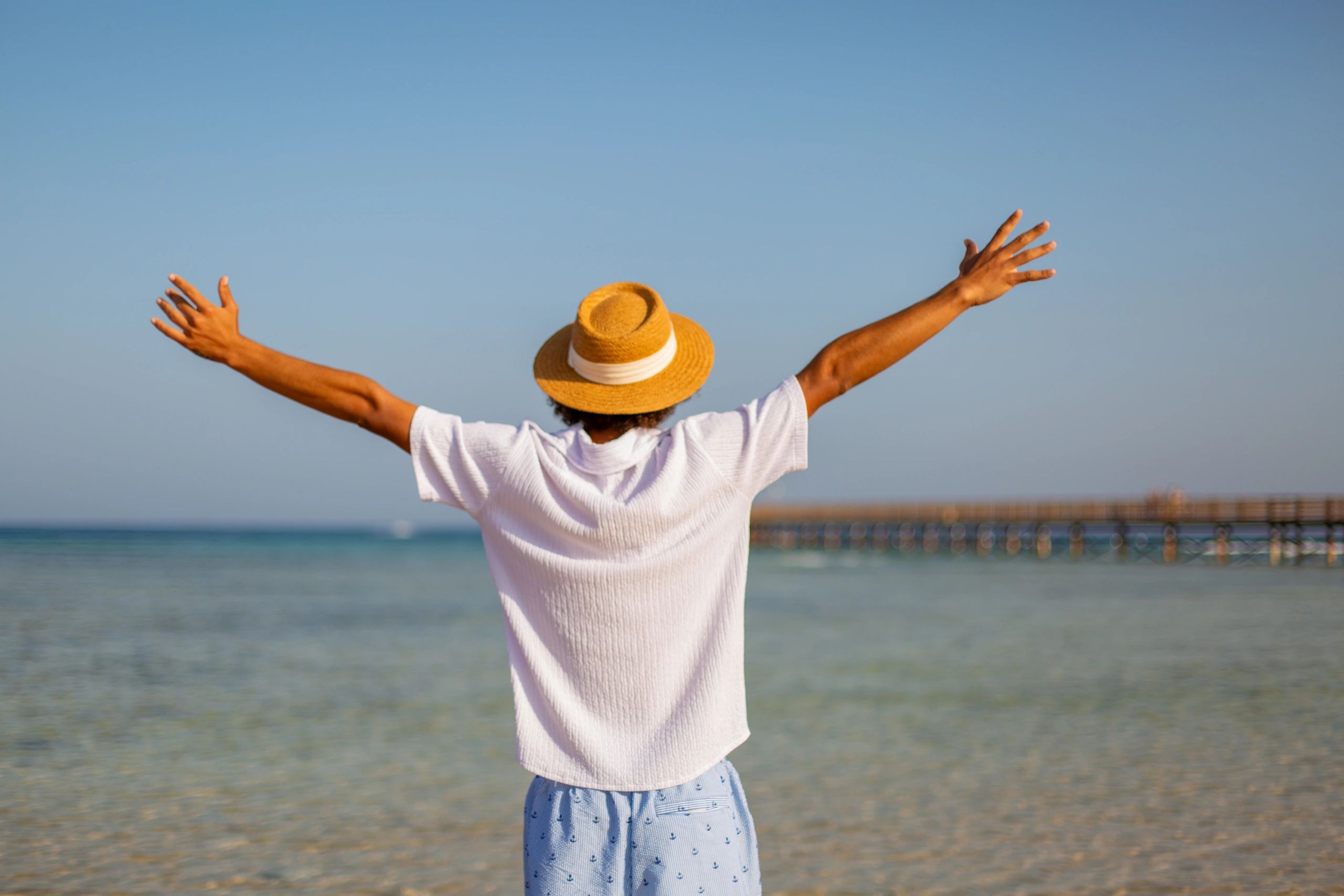 Guest enjoying a peaceful beach view